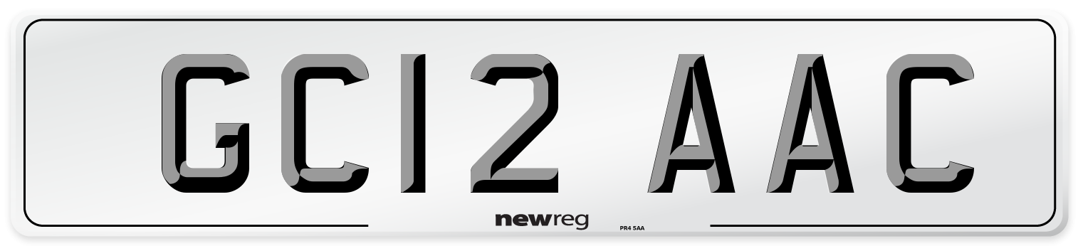 GC12 AAC Number Plate from New Reg